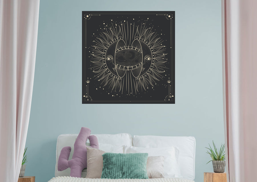 Moon Phases:  Moonlight Murals Split Moon        -   Removable Wall   Adhesive Decal