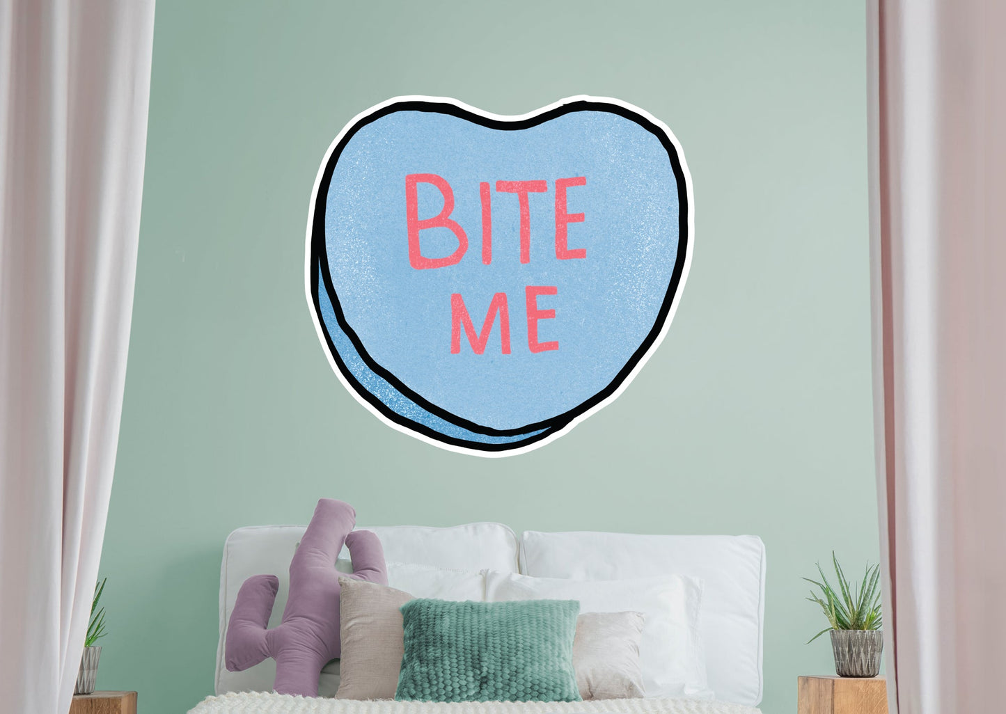 Bite Me Heart        - Officially Licensed Big Moods Removable     Adhesive Decal