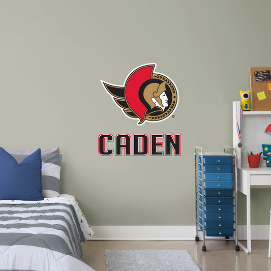 Ottawa Senators 2020 Stacked Personalized Name Black Text PREMASK  - Officially Licensed NHL Removable Wall Decal