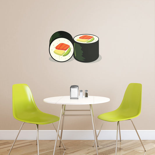 Large Sushi Roll + 2 Decals (15"W x 9"H)