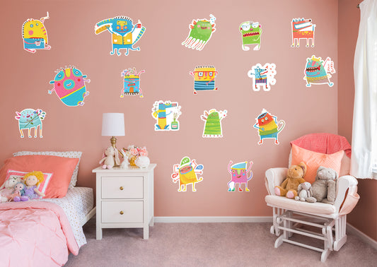 Monster:  Fantastic Monster Collection        -   Removable Wall   Adhesive Decal