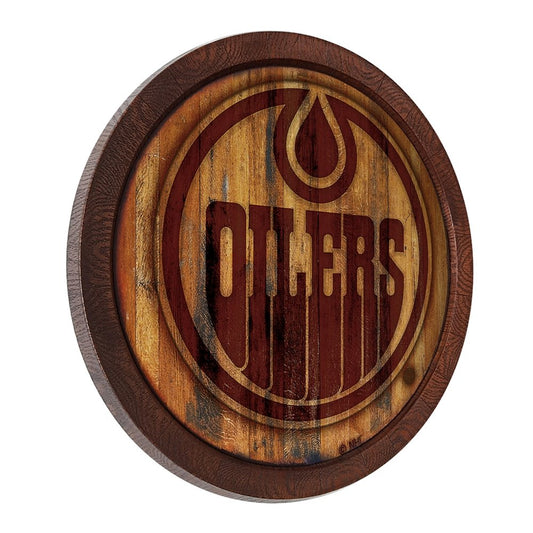 Edmonton Oilers: Branded "Faux" Barrel Top Sign - The Fan-Brand
