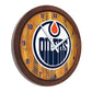 Edmonton Oilers: "Faux" Barrel Top Wall Clock - The Fan-Brand