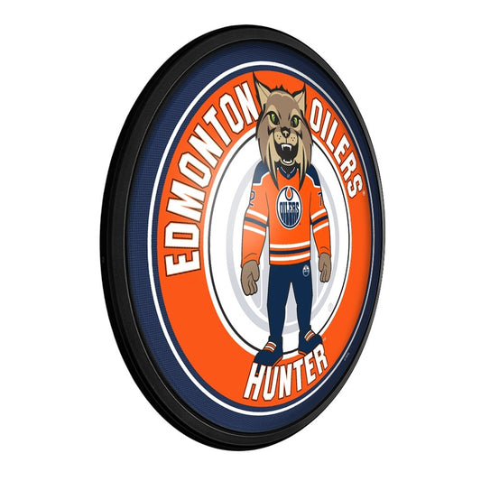 Edmonton Oilers: Hunter - Round Slimline Lighted Wall Sign - The Fan-Brand