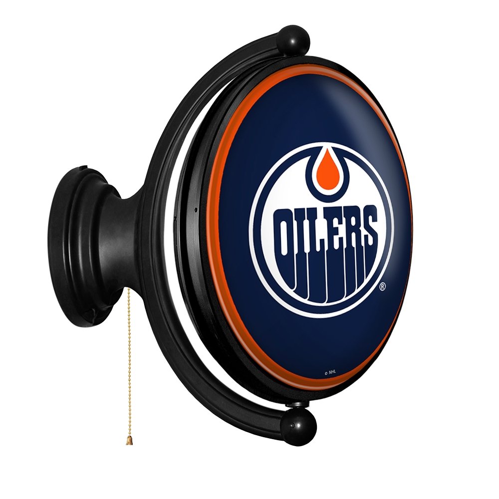 Edmonton Oilers: Original Oval Rotating Lighted Wall Sign - The Fan-Brand
