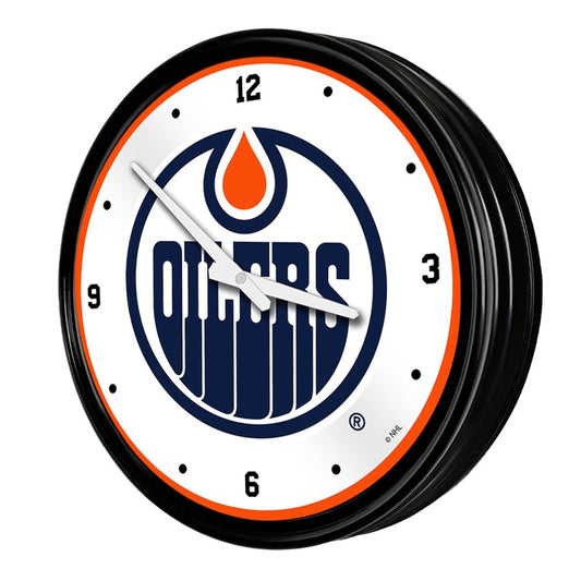 Edmonton Oilers: Retro Lighted Wall Clock - The Fan-Brand
