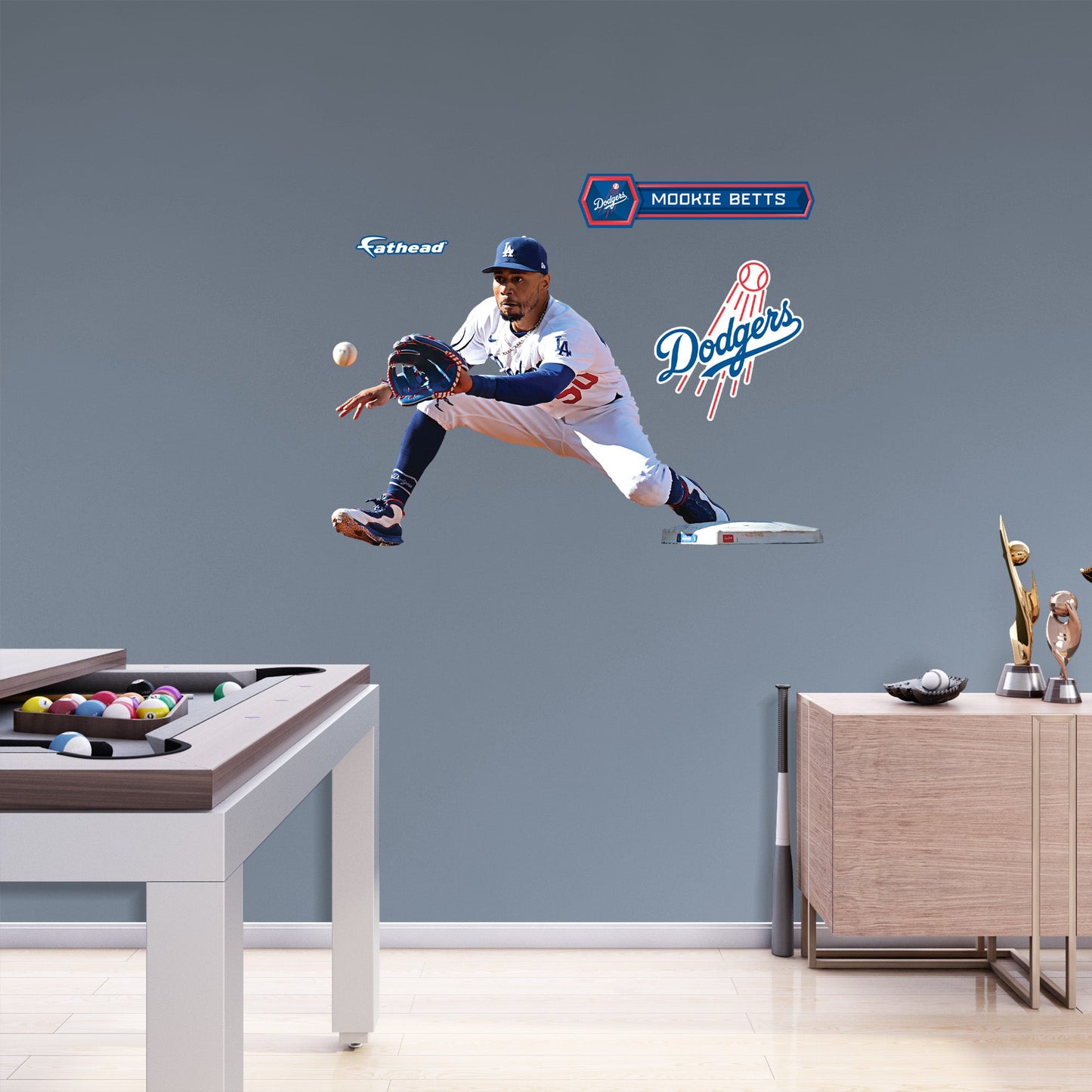 Los Angeles Dodgers: Mookie Betts  Fielding        - Officially Licensed MLB Removable     Adhesive Decal