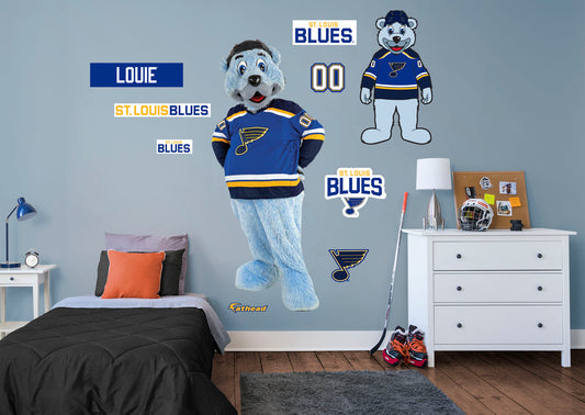 St. Louis Blues: Louie  Mascot        - Officially Licensed NHL Removable Wall   Adhesive Decal