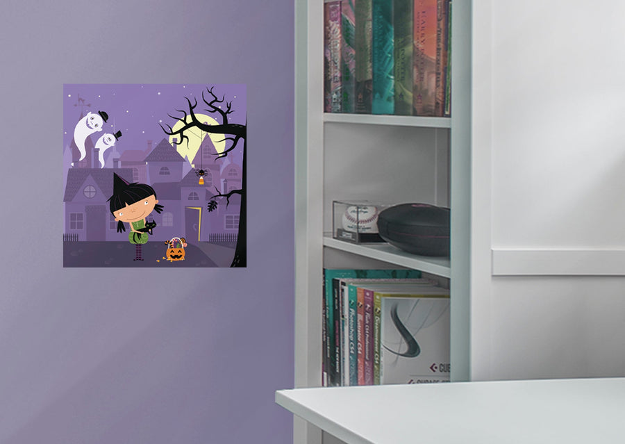 Halloween:  Violet Halloween Mural        -   Removable Wall   Adhesive Decal