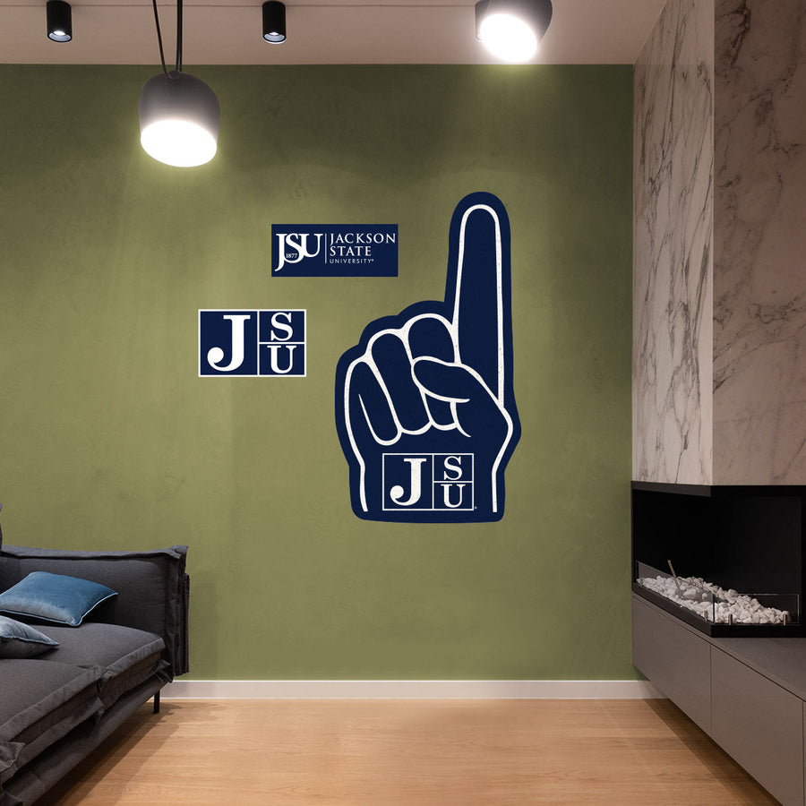 Jackson State Tigers - RealBig Foam Finger Collection - Official NCAA - Reusable Vinyl Wall Decals
