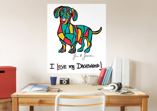 Dream Big Art:  I Love My Dachsund Mural        - Officially Licensed Juan de Lascurain Removable Wall   Adhesive Decal