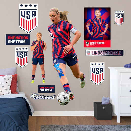 Lindsey Horan 2022 RealBig        - Officially Licensed USWNT Removable     Adhesive Decal