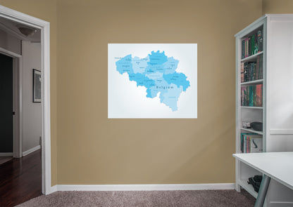 Maps of Europe: Belgium Mural        -   Removable Wall   Adhesive Decal