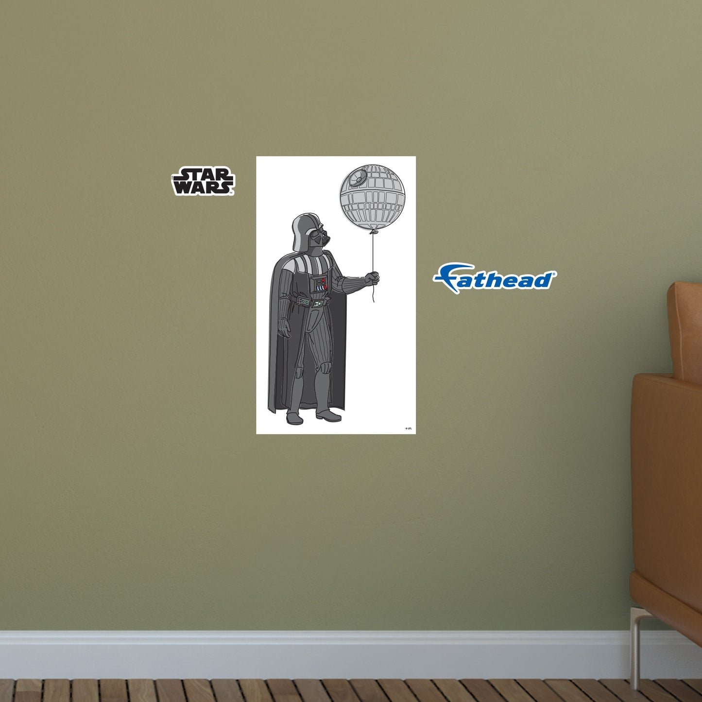 Darth Vader Holding A Balloon Poster        - Officially Licensed Star Wars Removable     Adhesive Decal