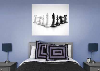 Chess:  Reflection Chess Mural        -   Removable Wall   Adhesive Decal