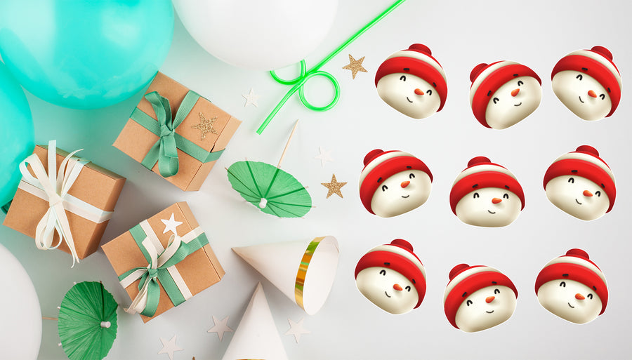 Christmas:  Red and White Snowman  Minis        -      Big Head