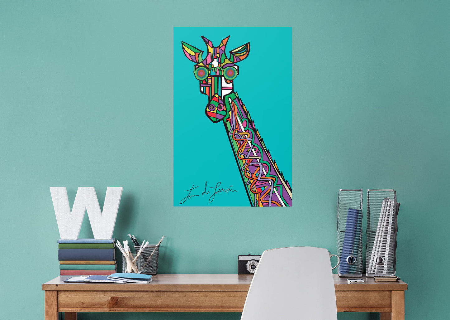 Dream Big Art:  Crazy Jirafe Mural        - Officially Licensed Juan de Lascurain Removable Wall   Adhesive Decal