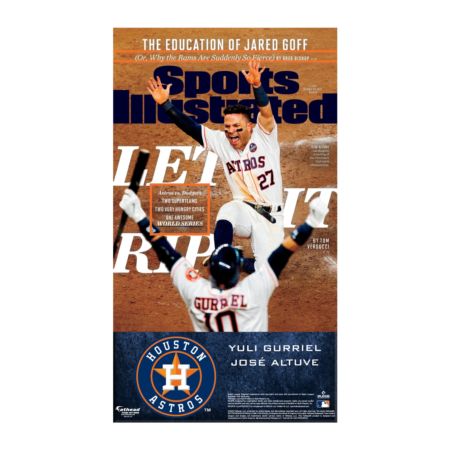 Houston Astros 2017 World Series Champions Sports Illustrated Cover Wood  Print