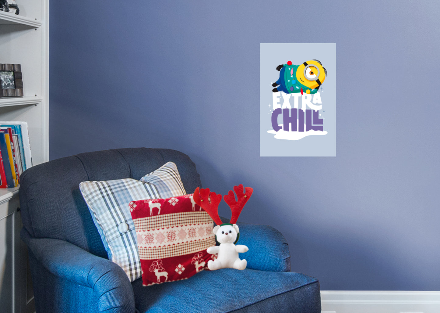 Minions Holiday:  Extra Chill Mural        - Officially Licensed NBC Universal Removable     Adhesive Decal