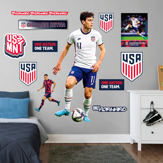 Giovanni Reyna 2022 RealBig        - Officially Licensed USMNT Removable     Adhesive Decal