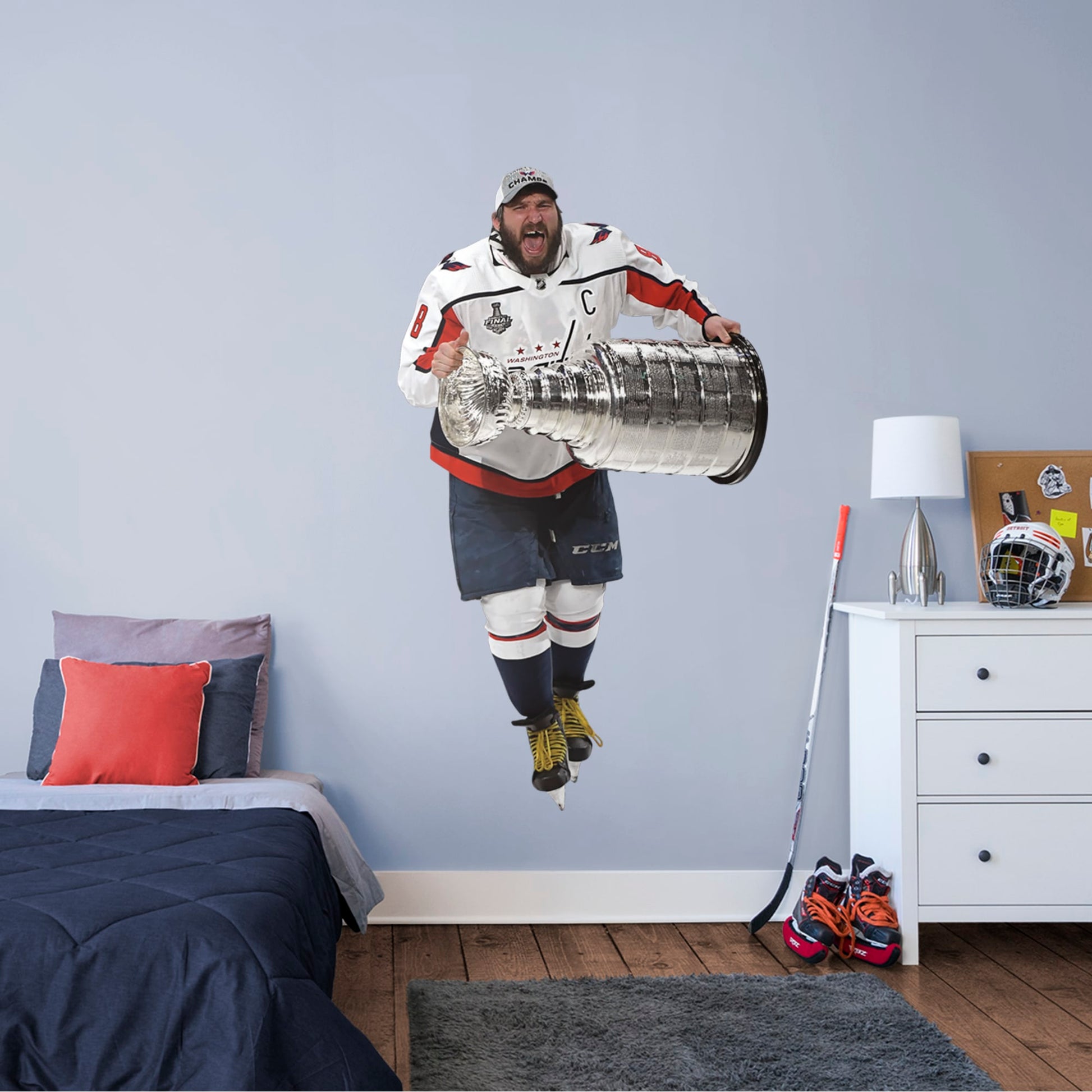 Hockey Stanley Cup Trophy Player Wall Decal - Vinyl Sticker - Car
