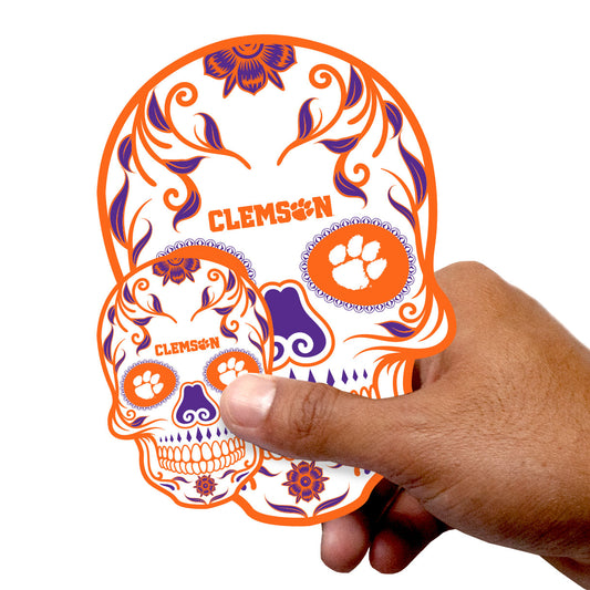 Clemson Tigers:   Skull Minis        - Officially Licensed NCAA Removable     Adhesive Decal