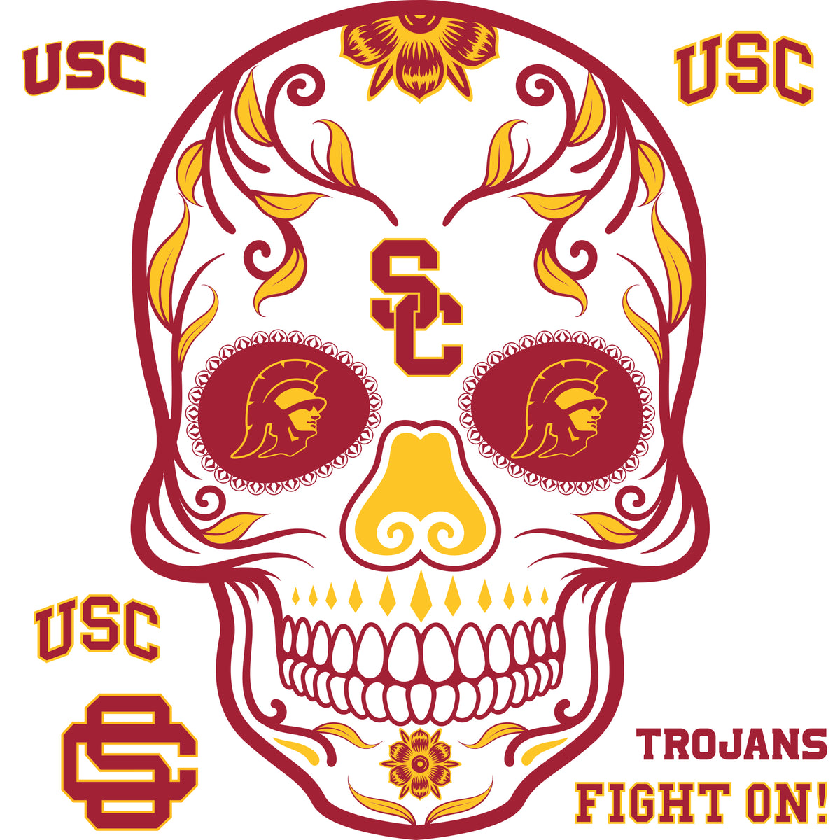 Usc Tech Script Fight On Usc Logo