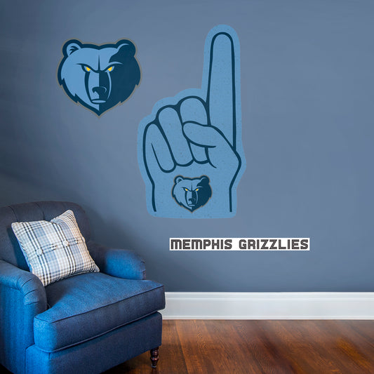 Memphis Grizzlies: Foam Finger - Officially Licensed NBA Removable Adhesive Decal