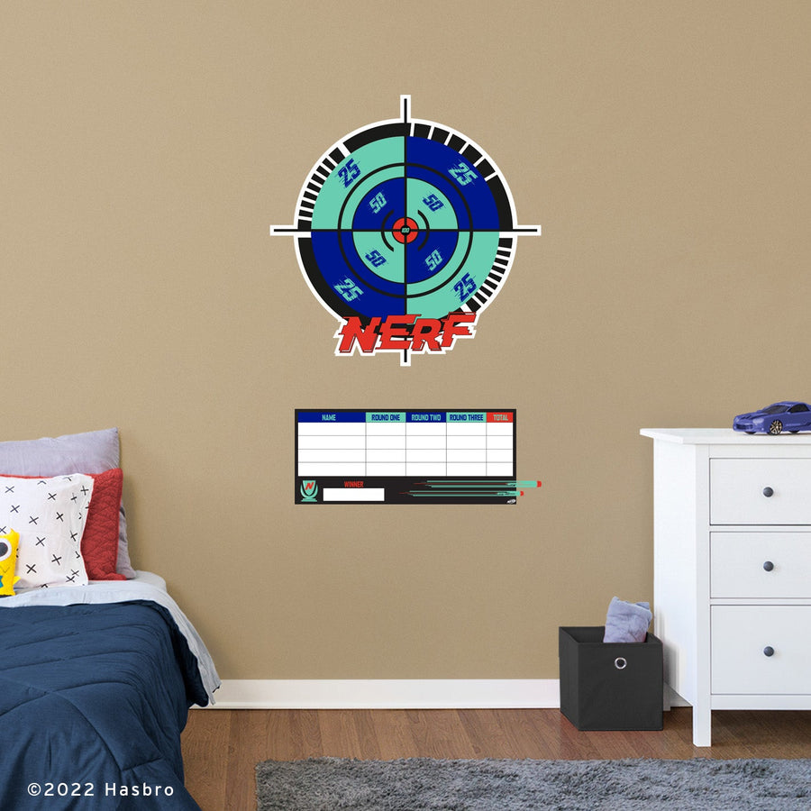 NERF - Core Target - Dry Erase - Official Hasbro - Reusable Vinyl Wall Decal