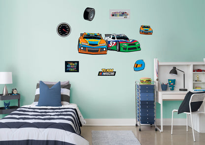 Kids Cars - RealBig Collection - Official NASCAR - Reusable Vinyl Wall Decals