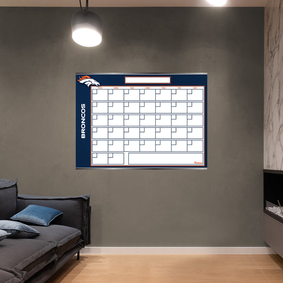 Denver Broncos - Dry Erase Calendar - Official NFL - Reusable Vinyl Wall Decal