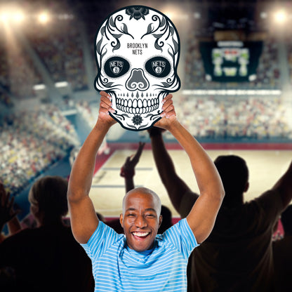 Brooklyn Nets:  2022 Skull   Foam Core Cutout  - Officially Licensed NBA    Big Head