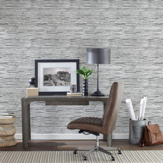 Modern Stone (Gray) - Peel & Stick Wallpaper