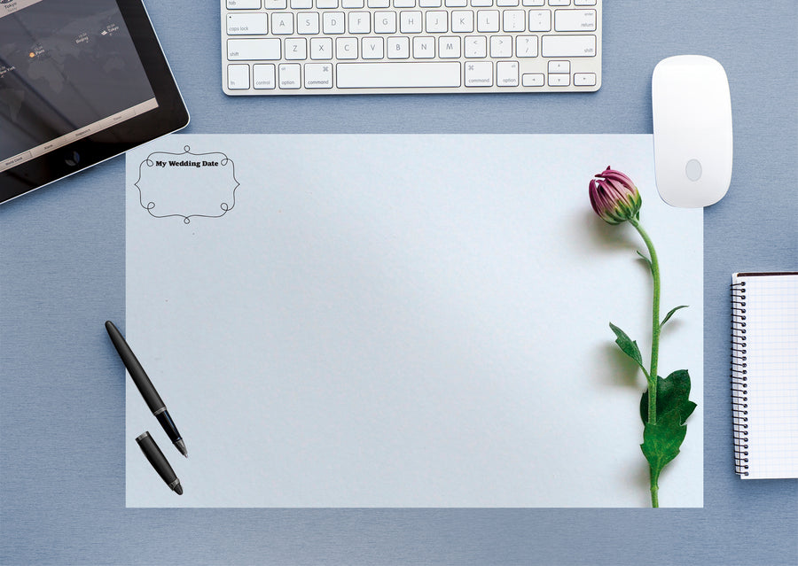 Dry Erase Flower White  -  Removable Wall Decal