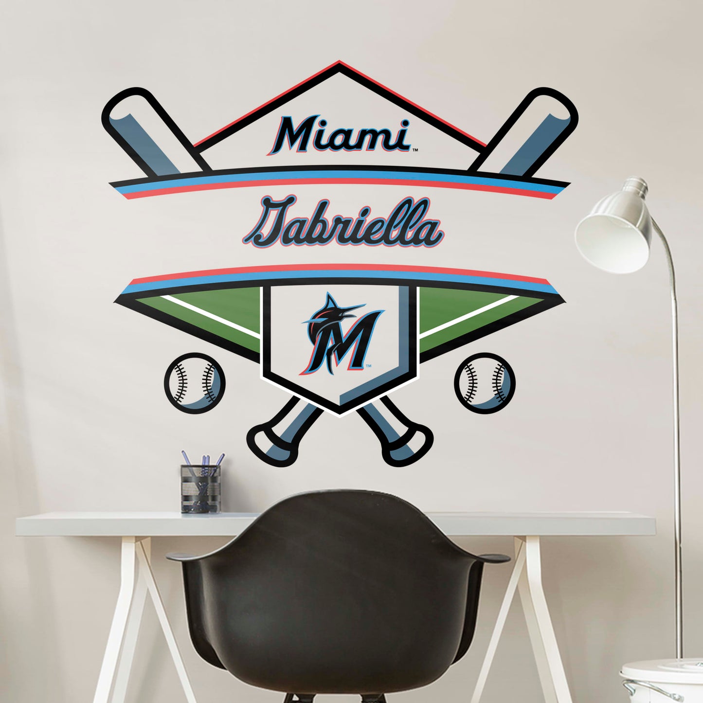 Miami Marlins: Personalized Name - Officially Licensed MLB Transfer Decal
