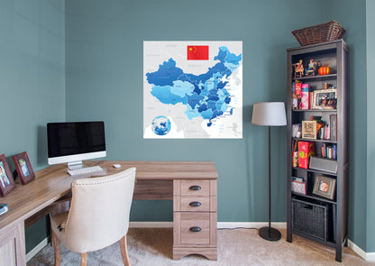 Maps of Asia: China Mural        -   Removable Wall   Adhesive Decal