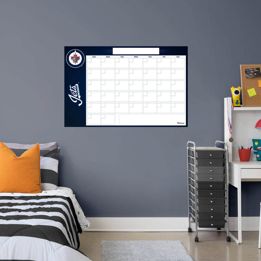 Winnipeg Jets - Dry Erase Calendar - Official NHL - Reusable Vinyl Wall Decal
