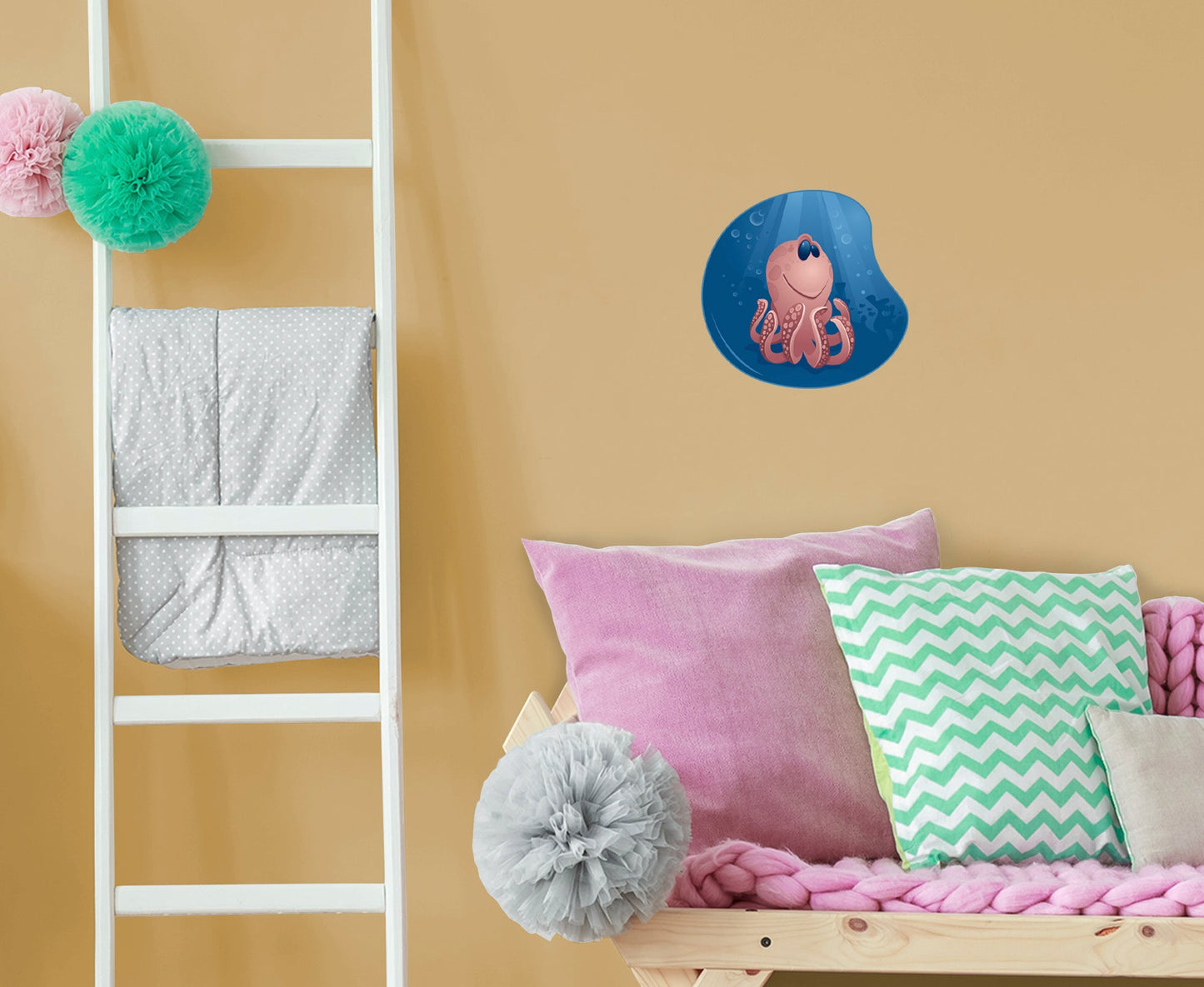 Nursery:  Octopus Icon        -   Removable Wall   Adhesive Decal