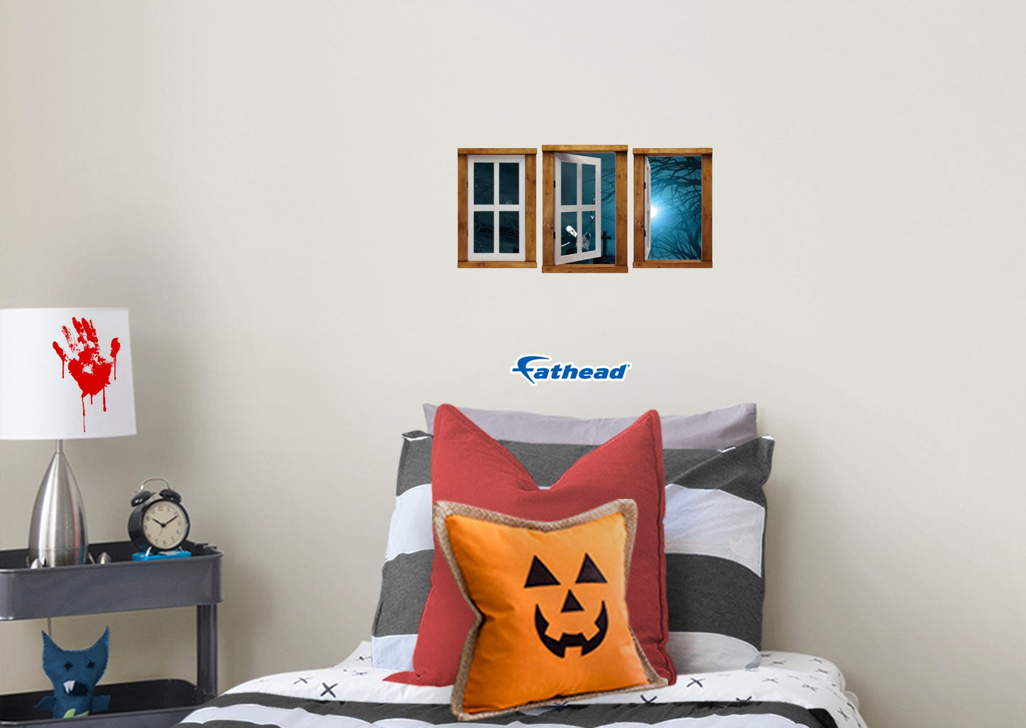 Halloween: Skeleton Icon Instant Windows        -   Removable Wall   Adhesive Decal