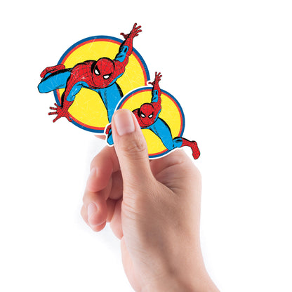 Sheet of 5 -Spider-Man:  Circle Badge Minis        - Officially Licensed Marvel Removable    Adhesive Decal
