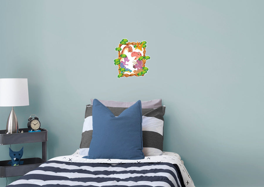 Dinosaurs:  Happy Friends Icon        -   Removable Wall   Adhesive Decal