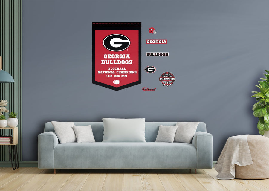 Georgia Bulldogs - RealBig 2021 Football Championships Banner Collection - Official NCAA - Reusable Vinyl Wall Decals
