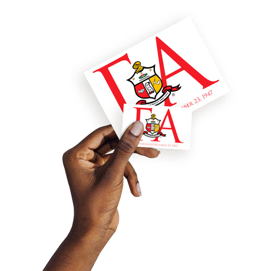Sheet of 5 -Kappa Alpha Psi:  Gamma Alpha Chapter Date Minis        - Officially Licensed Fraternity Removable     Adhesive Decal