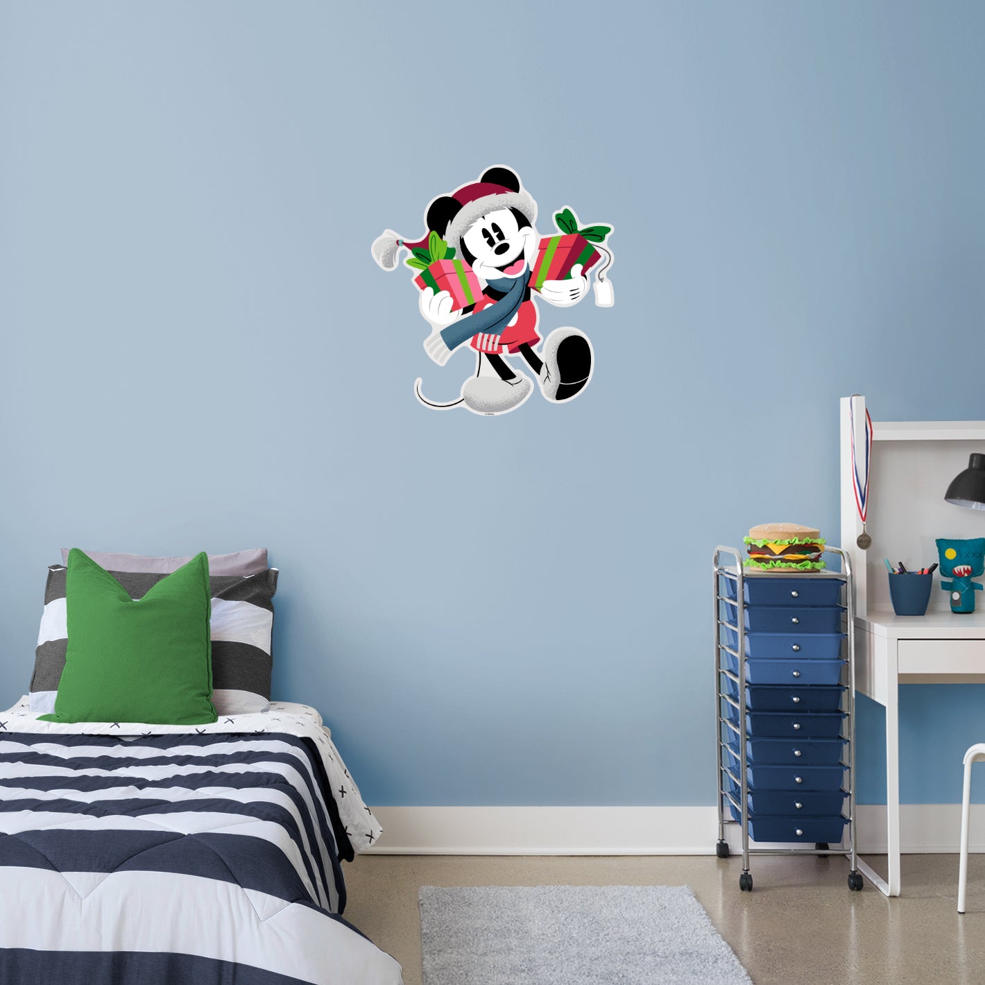 Festive Cheer: Mickey Mouse Gifts Holiday Real Big        - Officially Licensed Disney Removable     Adhesive Decal