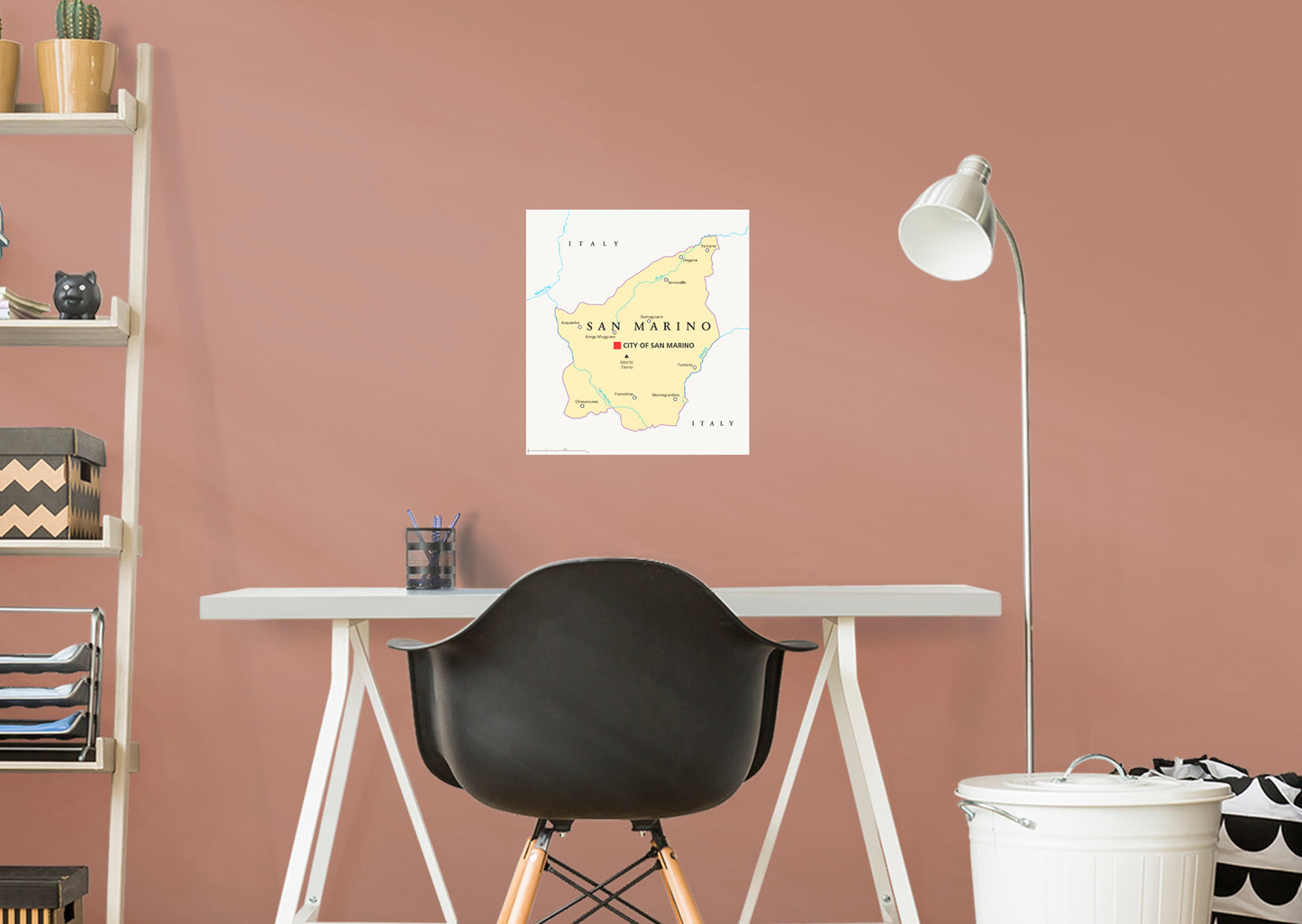 Maps of Europe: San Marino Mural        -   Removable Wall   Adhesive Decal