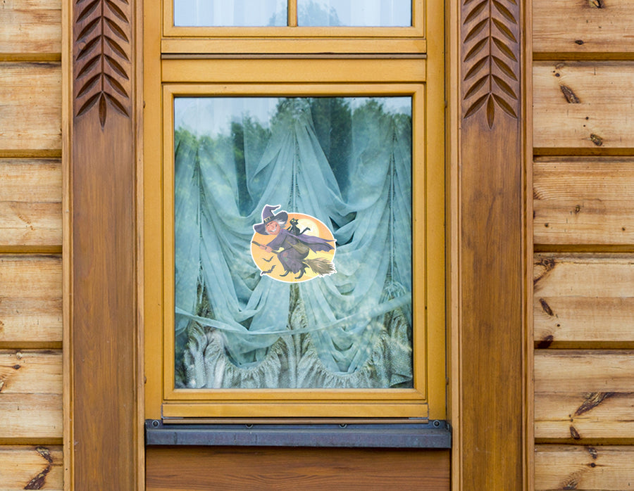 Halloween: Happy Witch Window Clings        -   Removable Window   Static Decal