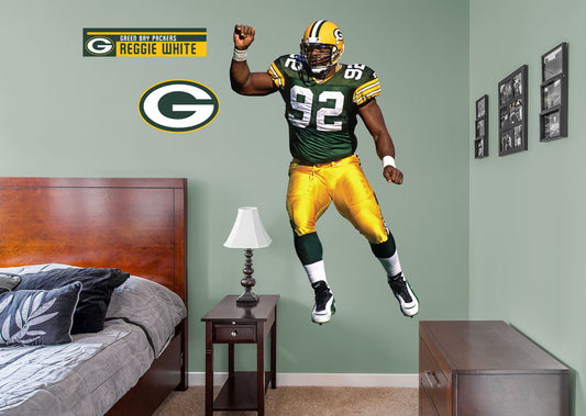 Green Bay Packers: Reggie White 2021 Legend        - Officially Licensed NFL Removable Wall   Adhesive Decal