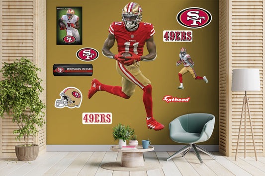 San Francisco 49ers: Brandon Aiyuk 2021        - Officially Licensed NFL Removable     Adhesive Decal