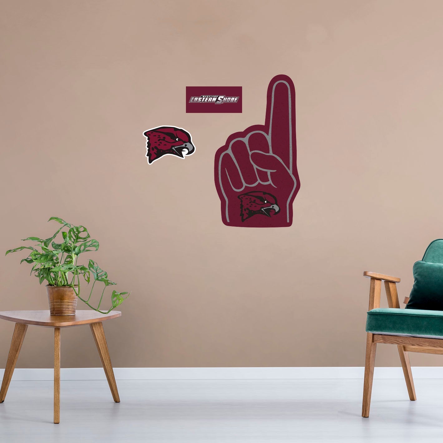 Maryland Eastern Shore Hawks: Foam Finger - Officially Licensed NCAA Removable Adhesive Decal