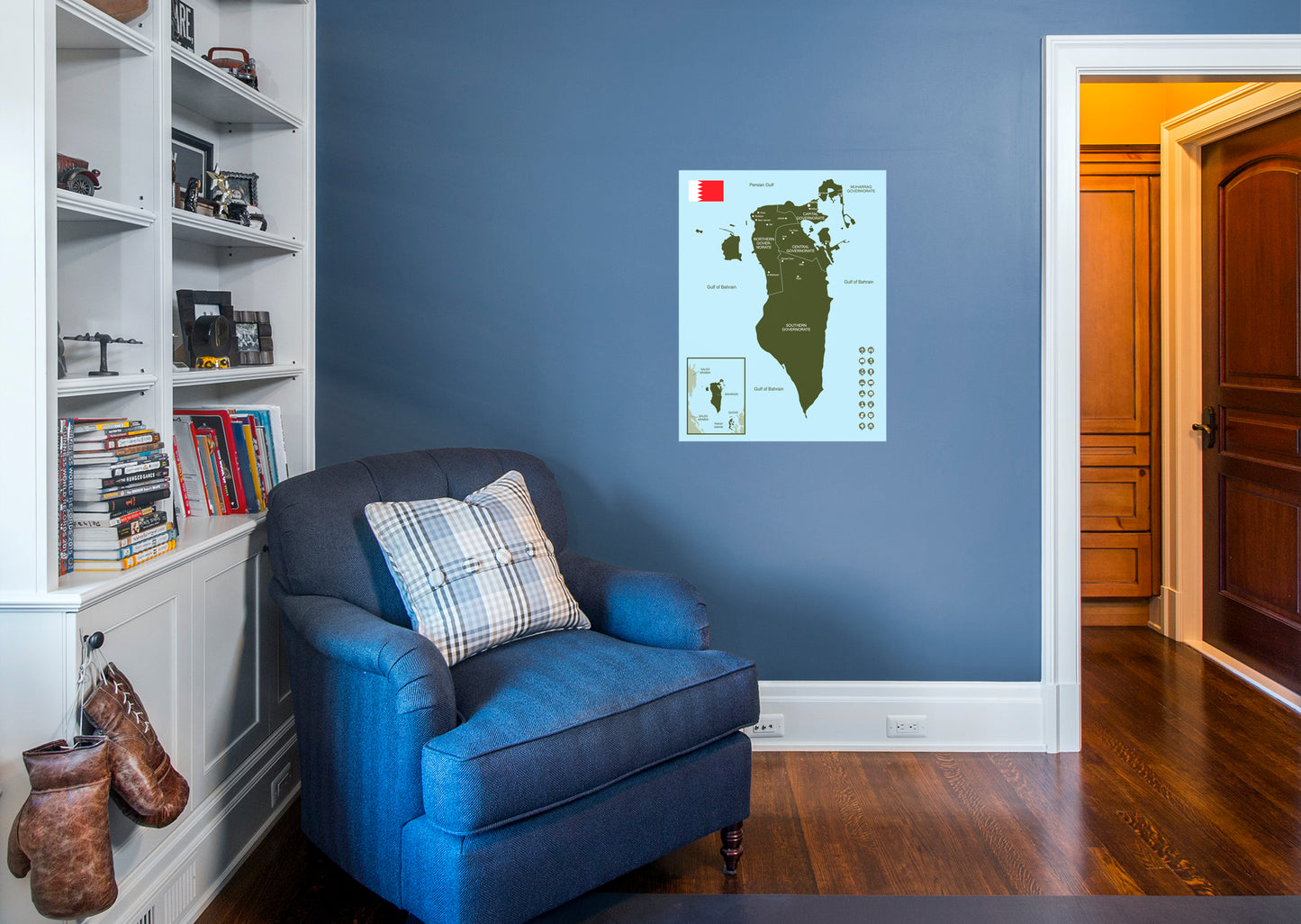 Maps of Asia: Bahrain Mural        -   Removable Wall   Adhesive Decal